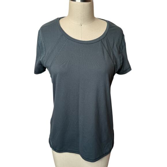 Gottex Dk Grey Short Sleeve Athletic Tee Shirt Women's Size L - Picture 1 of 4